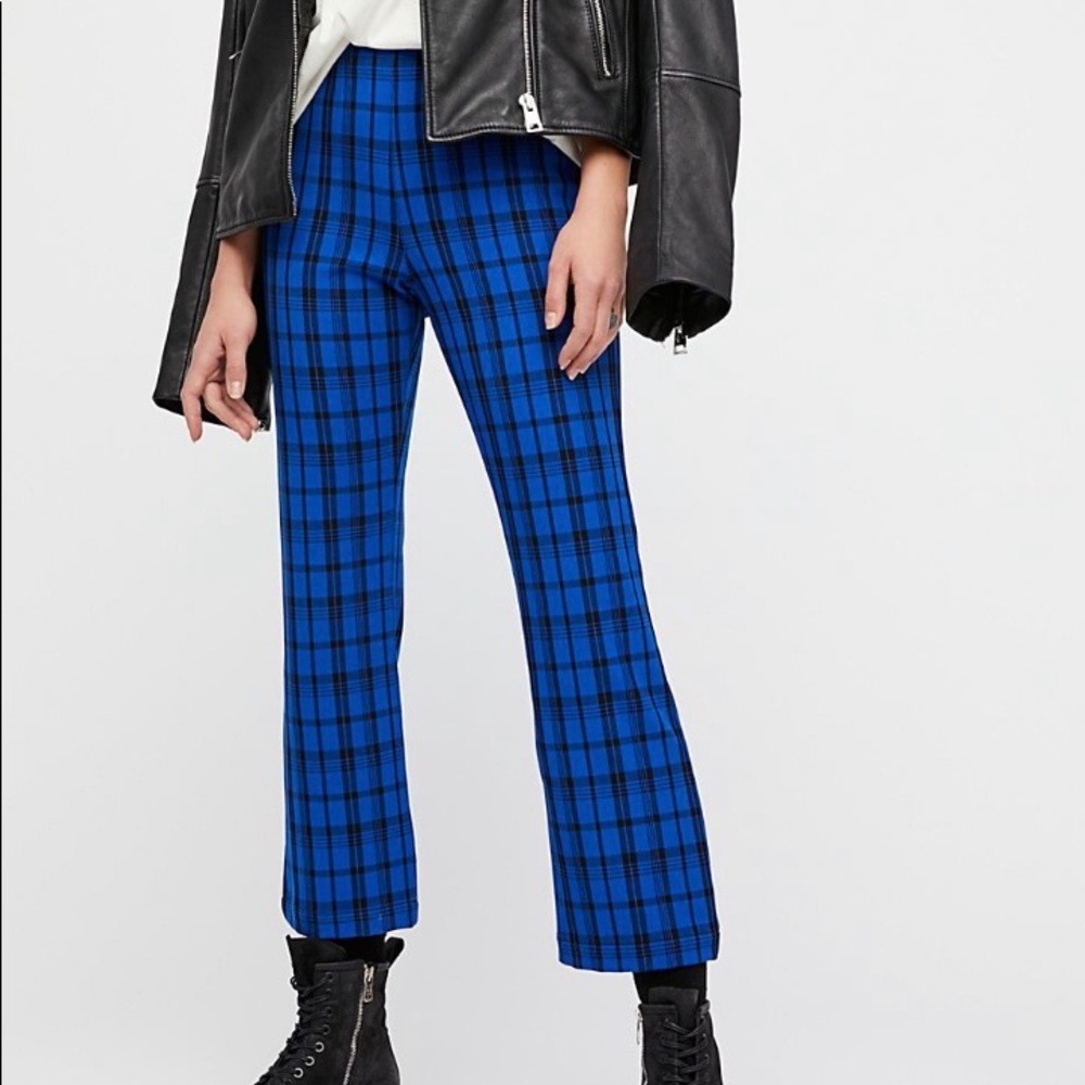 Free people cropped flare plaid pant